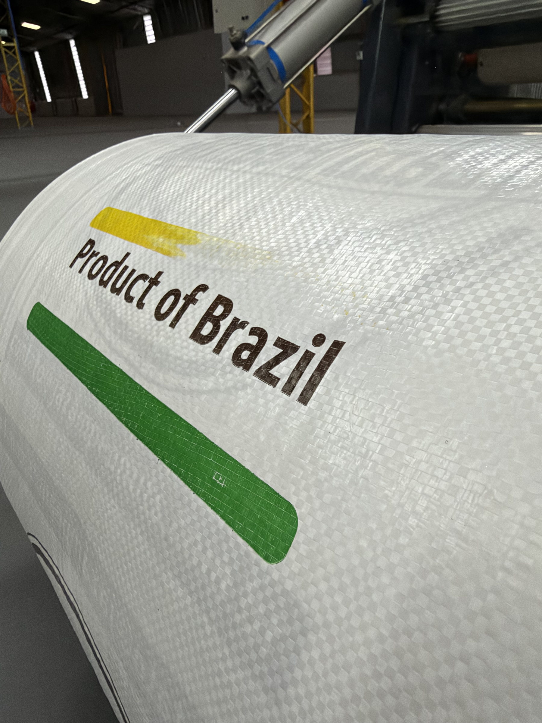 Bobina de tecido com impressão Product of Brazil